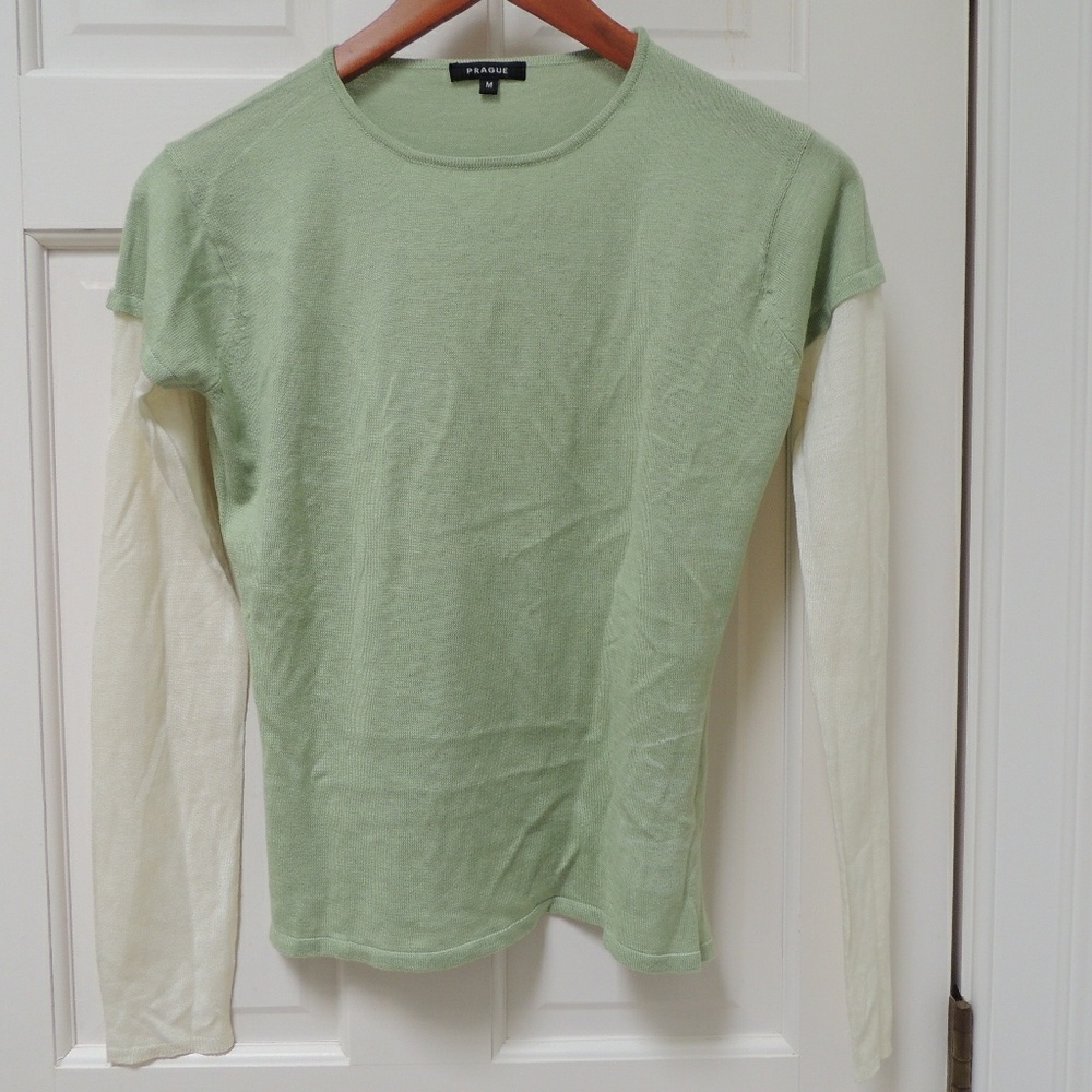 Silk & cashmere long sleeve lightweight sweater